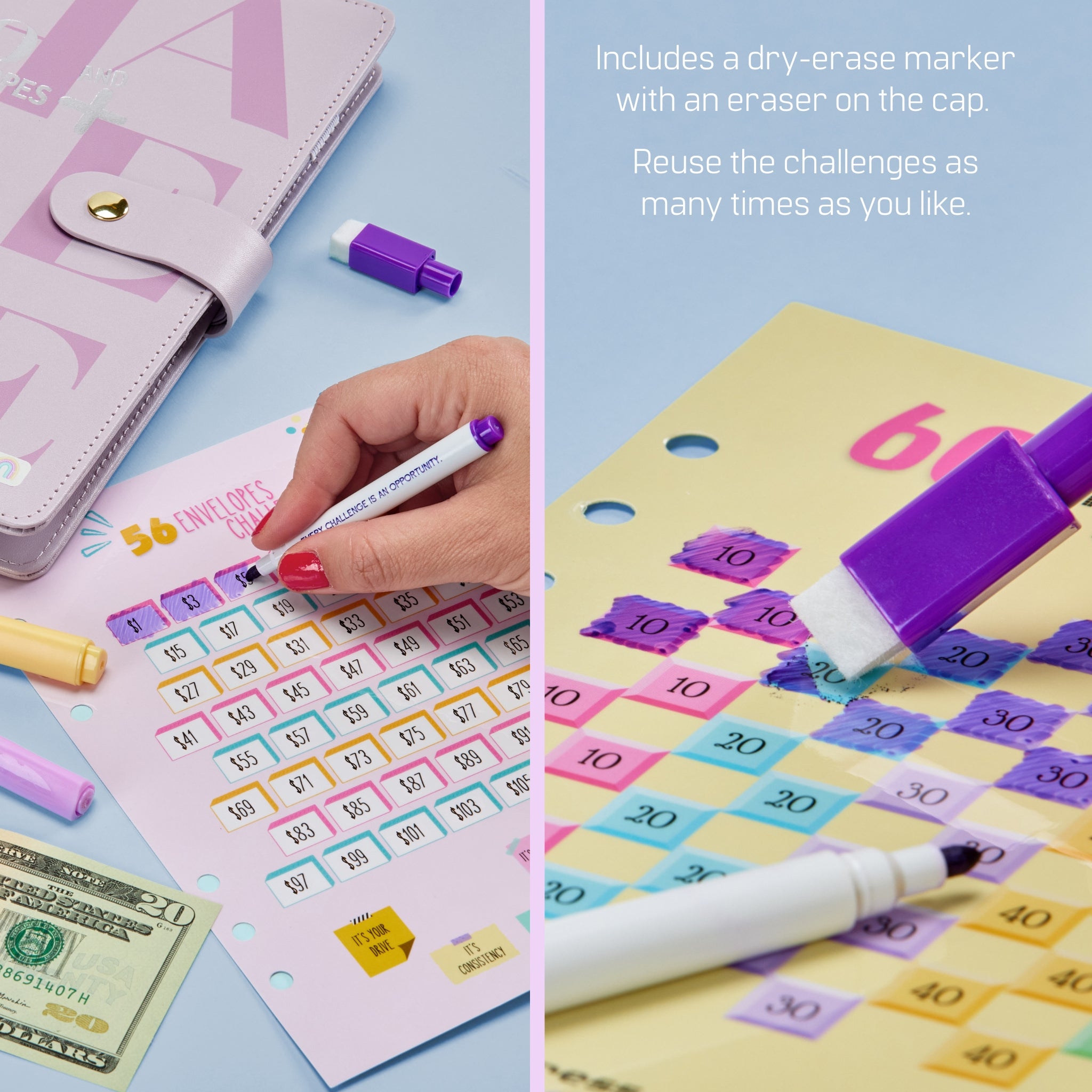 100 Envelopes Money Saving Binder A5+