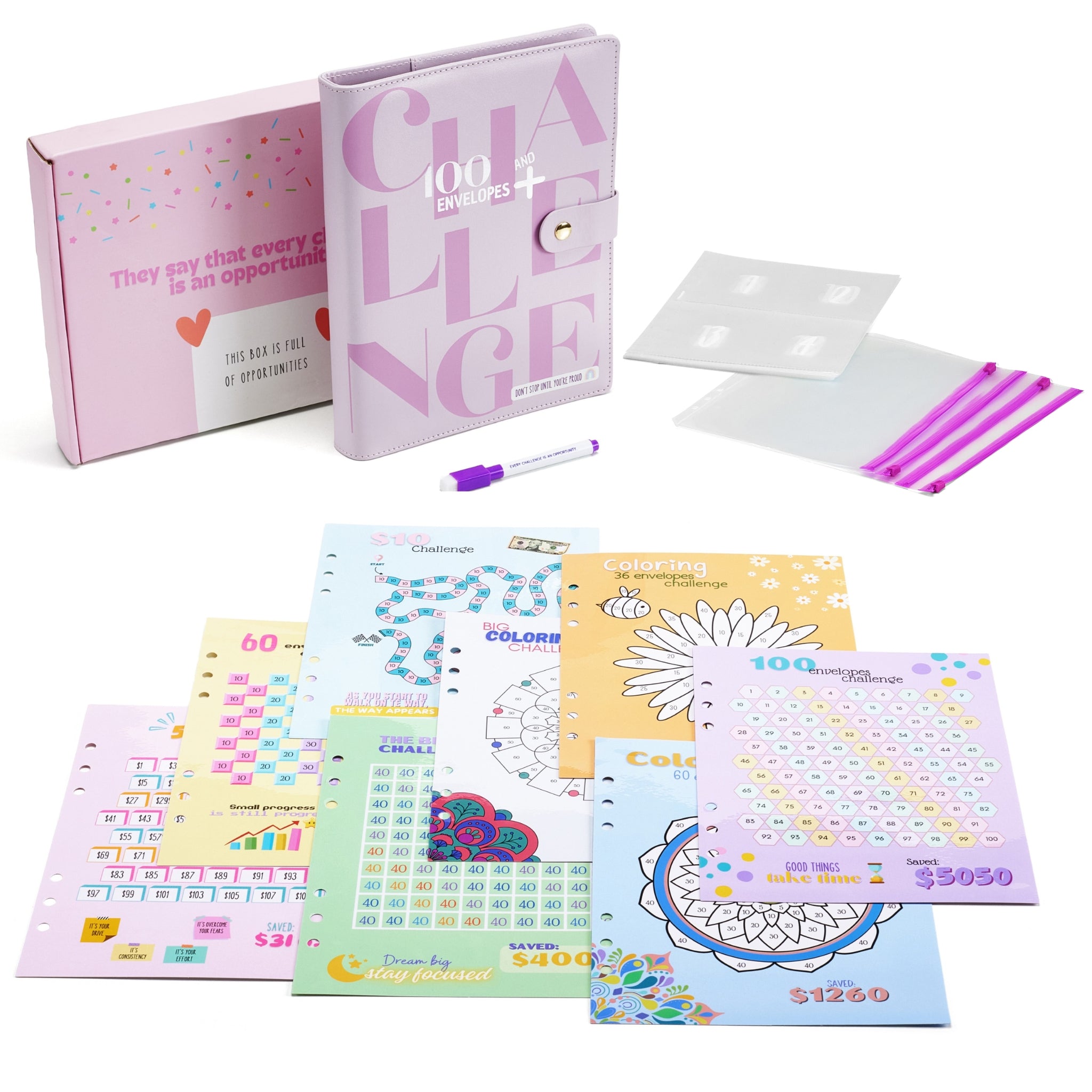 100 Envelopes Money Saving Binder A5+