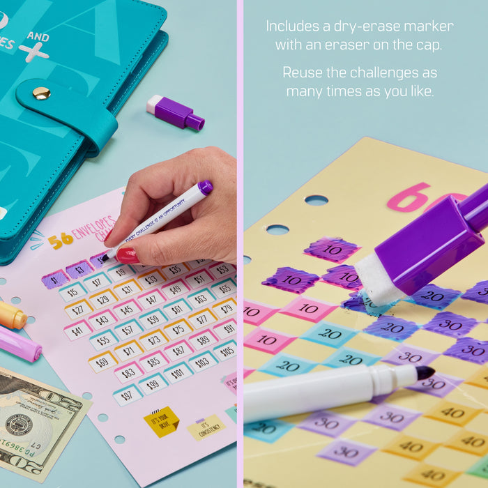 Printable challenge being filled in with a marker